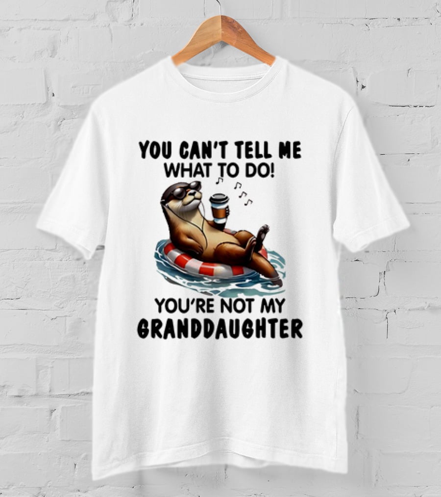 Otter You Can’t Tell Me What To Do Chill Floating On Water With Drink T-Shirt
