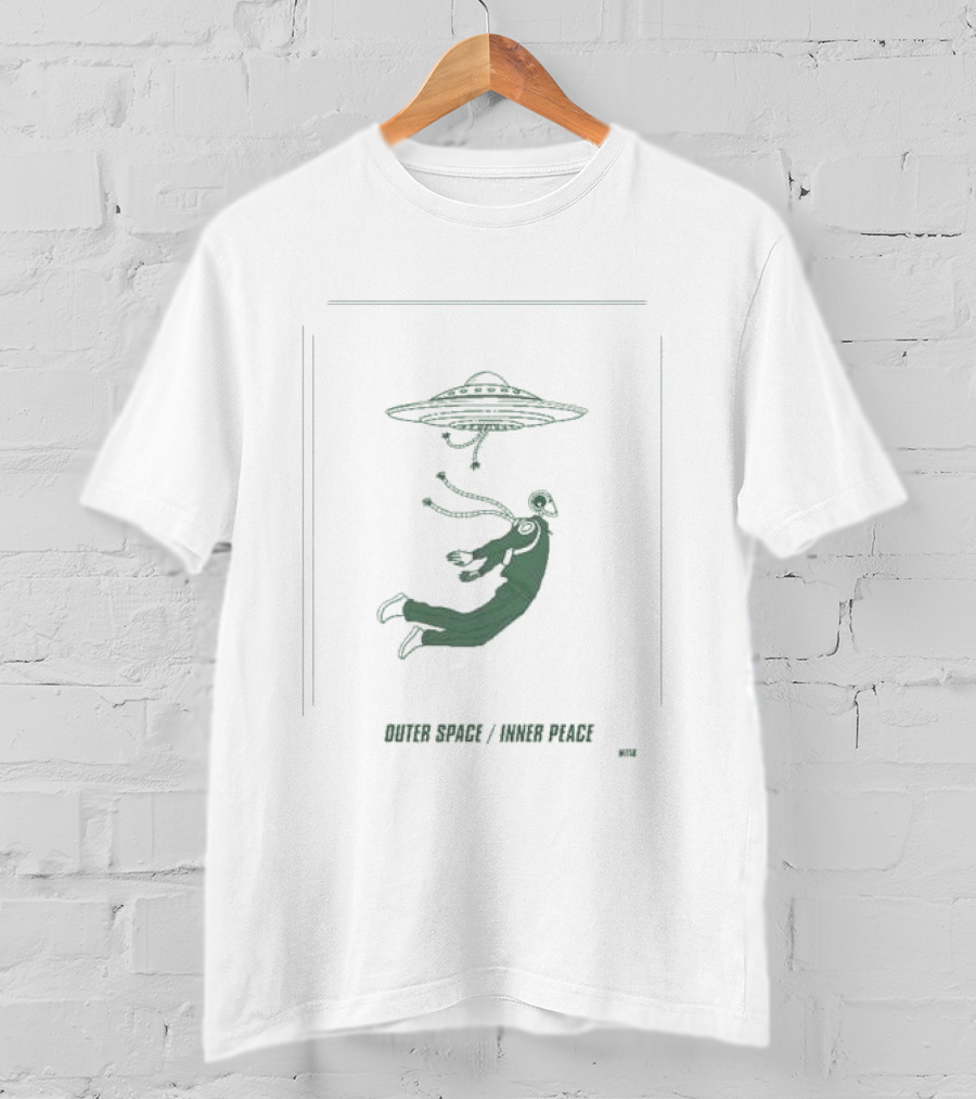 Outer Space Inner Peace UFO Meditation Floating Human T-Shirt
