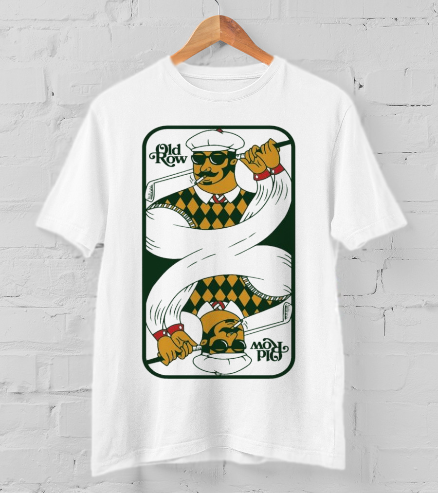 Old Row Golf Playing Card Ace Pipe Pattern T-Shirt