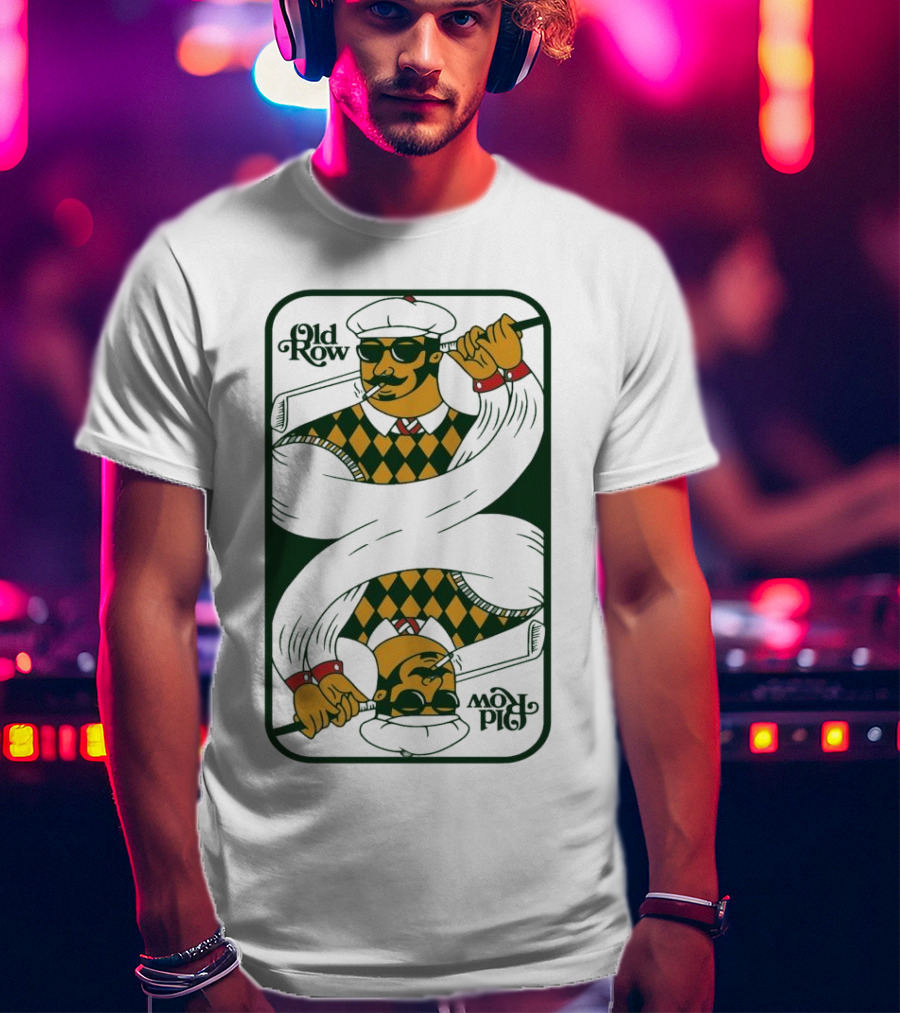 Old Row Golf Playing Card Ace Pipe Pattern T-Shirt