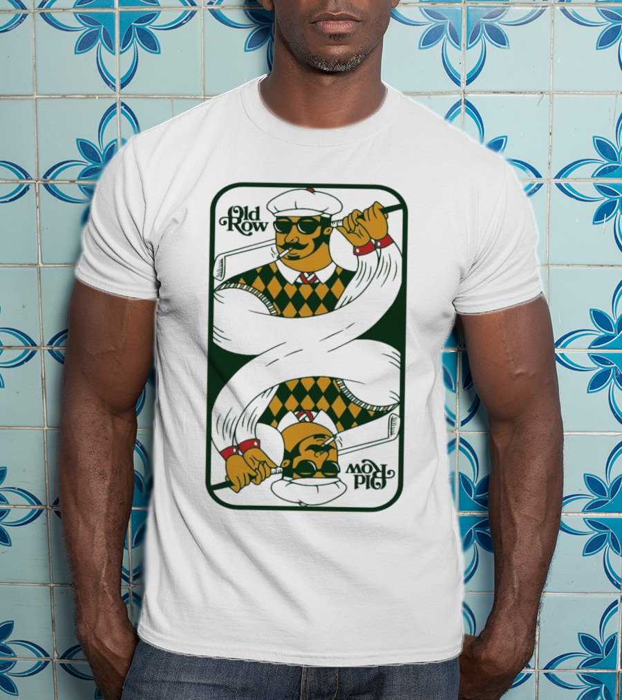 Old Row Golf Playing Card Ace Pipe Pattern T-Shirt
