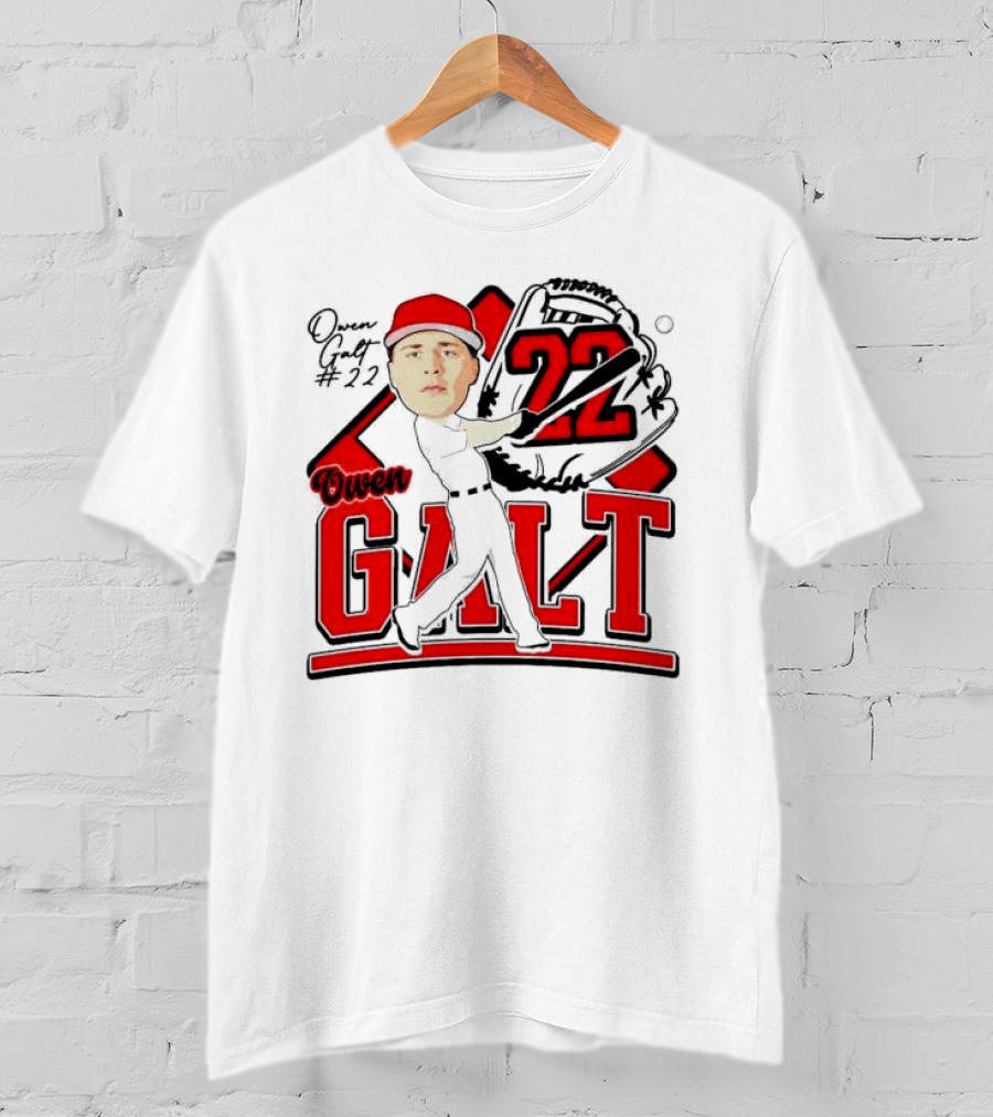 Owen Galt 22 Louisiana Ragin Cajuns Baseball Player Caricature T-Shirt