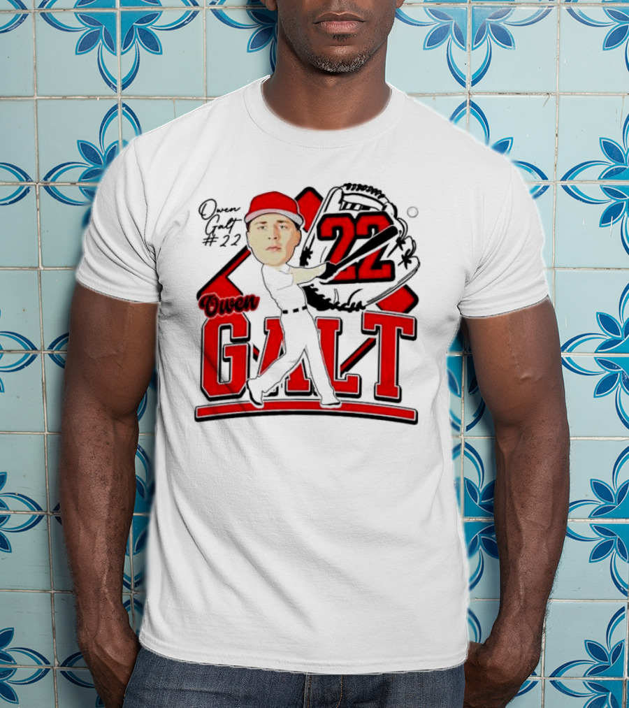 Owen Galt 22 Louisiana Ragin Cajuns Baseball Player Caricature T-Shirt