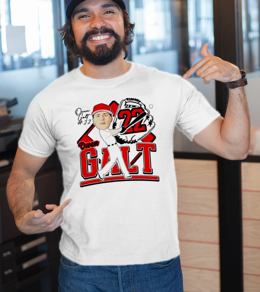 Owen Galt 22 Louisiana Ragin Cajuns Baseball Player Caricature T-Shirt