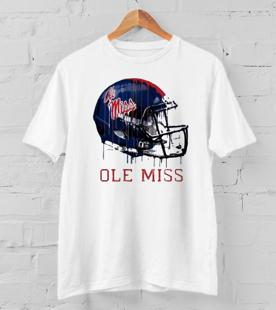 Ole Miss Dripping Football Helmet T-Shirt