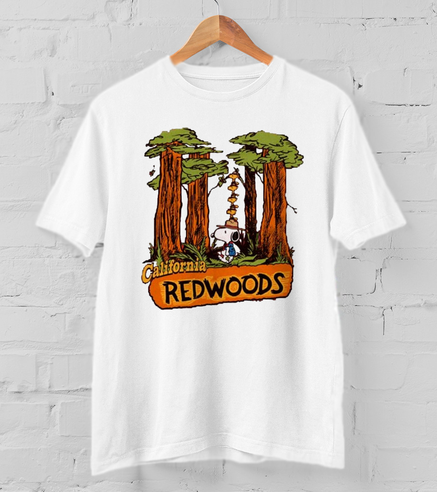 California Redwoods Snoopy Peanuts Camping Adventure T-Shirt