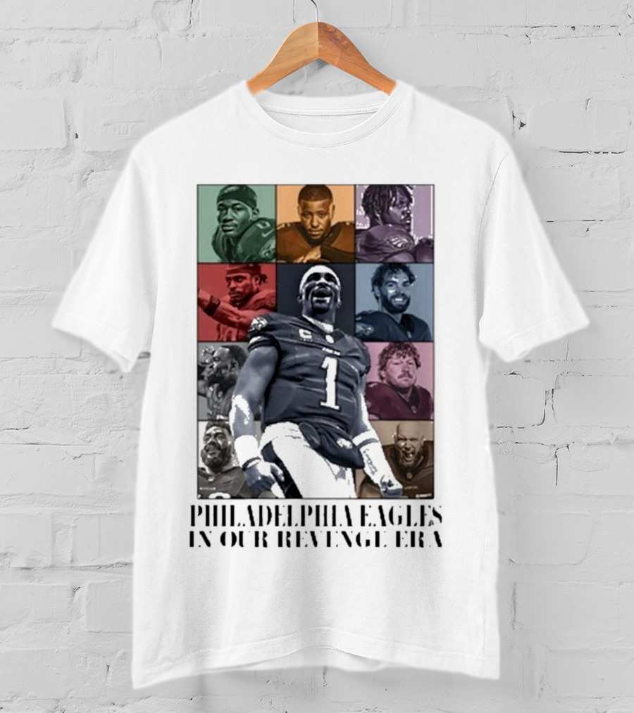 Philadelphia Eagles Revenge Era NFL Quarterbacks And Players Collage T-Shirt