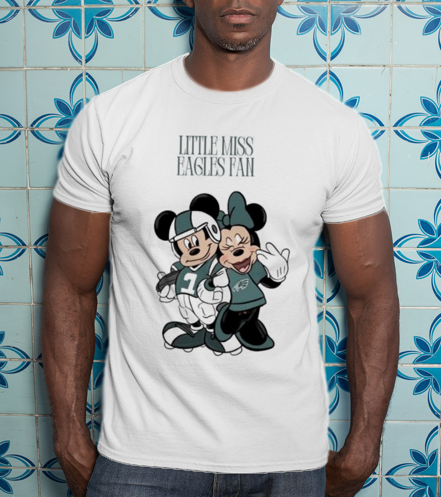 Philadelphia Eagles Mickey And Minnie Little Liss Eagles Fan T-Shirt