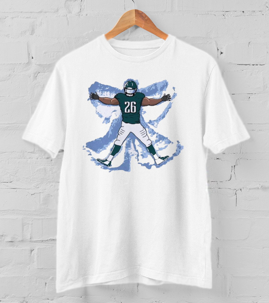 Philadelphia Eagles Philly Football Snow Angel Player 26 Green Uniform T-Shirt