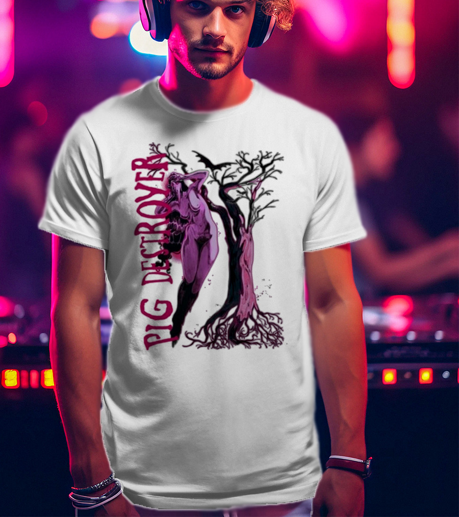 Pig Destroyer The Depths Sinister Pink Woman Abstract Tree T-Shirt