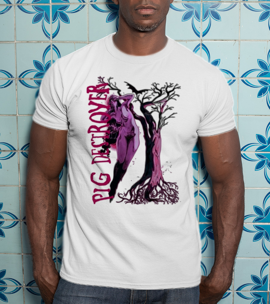 Pig Destroyer The Depths Sinister Pink Woman Abstract Tree T-Shirt