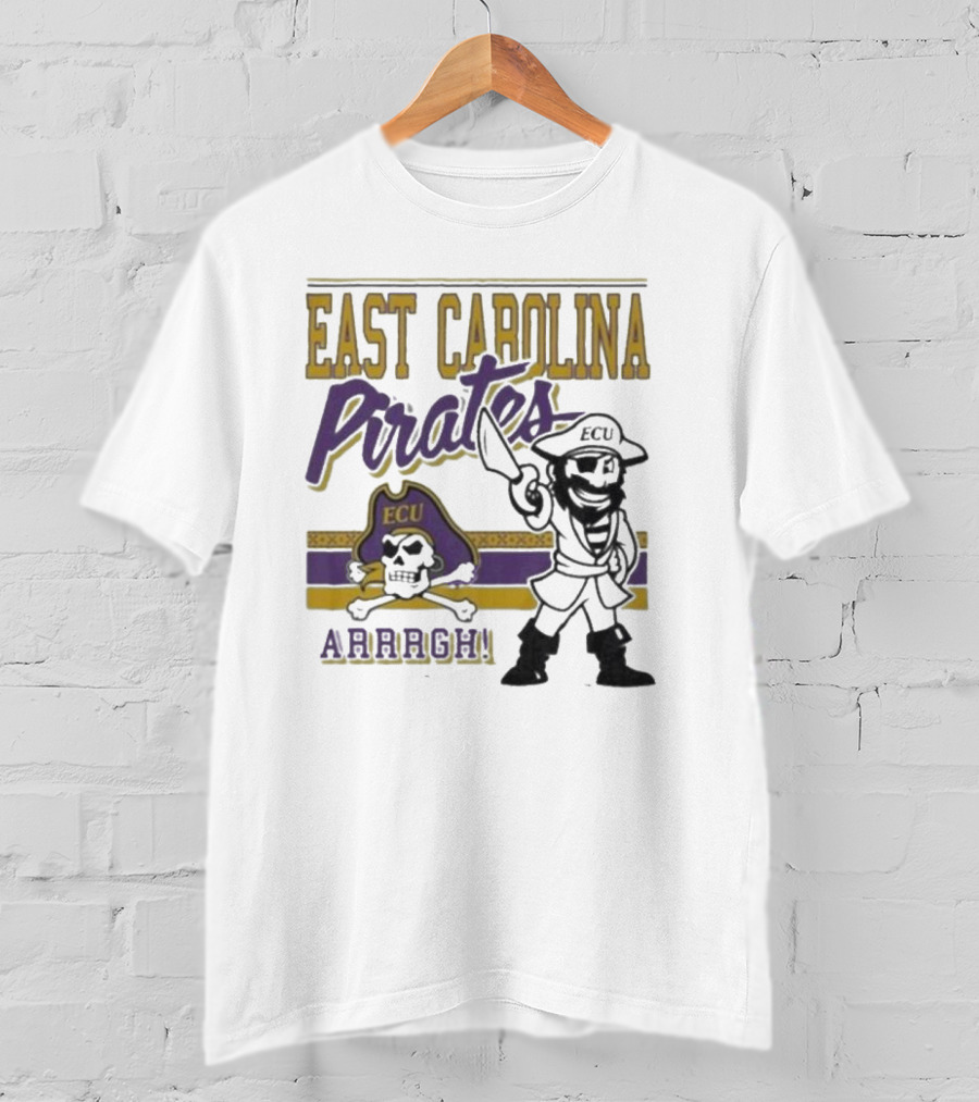 East Carolina Pirates ECU Arrrgh Retro Mascot 2025 T-Shirt