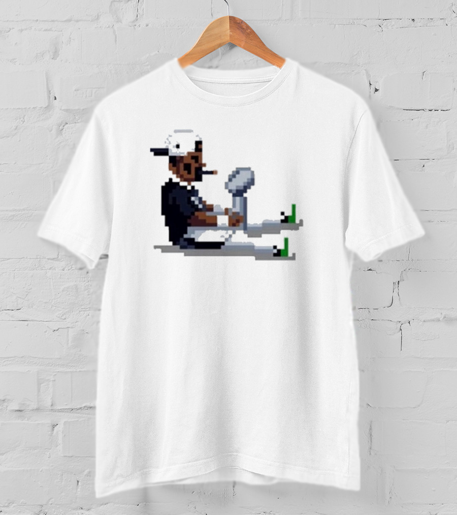 Pixel Pigkin Jalen Champs 2025 Smoking Pixel Art Character With Trophy T-Shirt