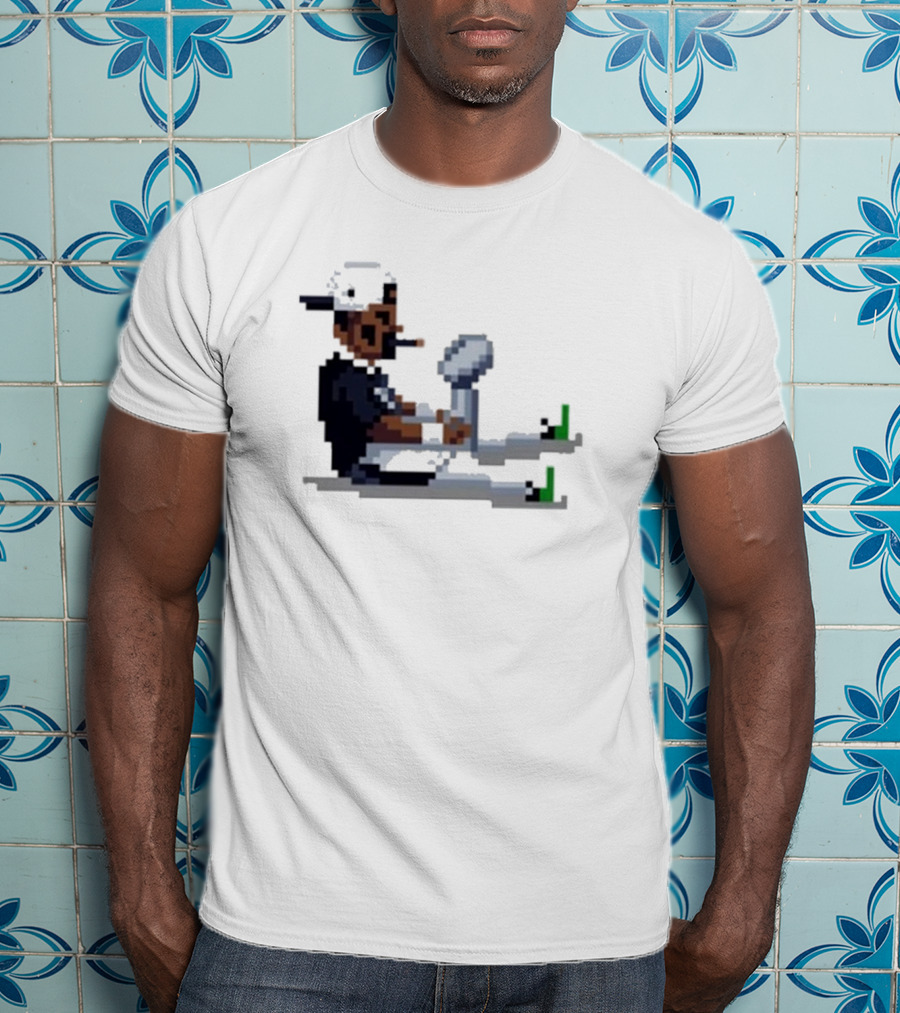 Pixel Pigkin Jalen Champs 2025 Smoking Pixel Art Character With Trophy T-Shirt