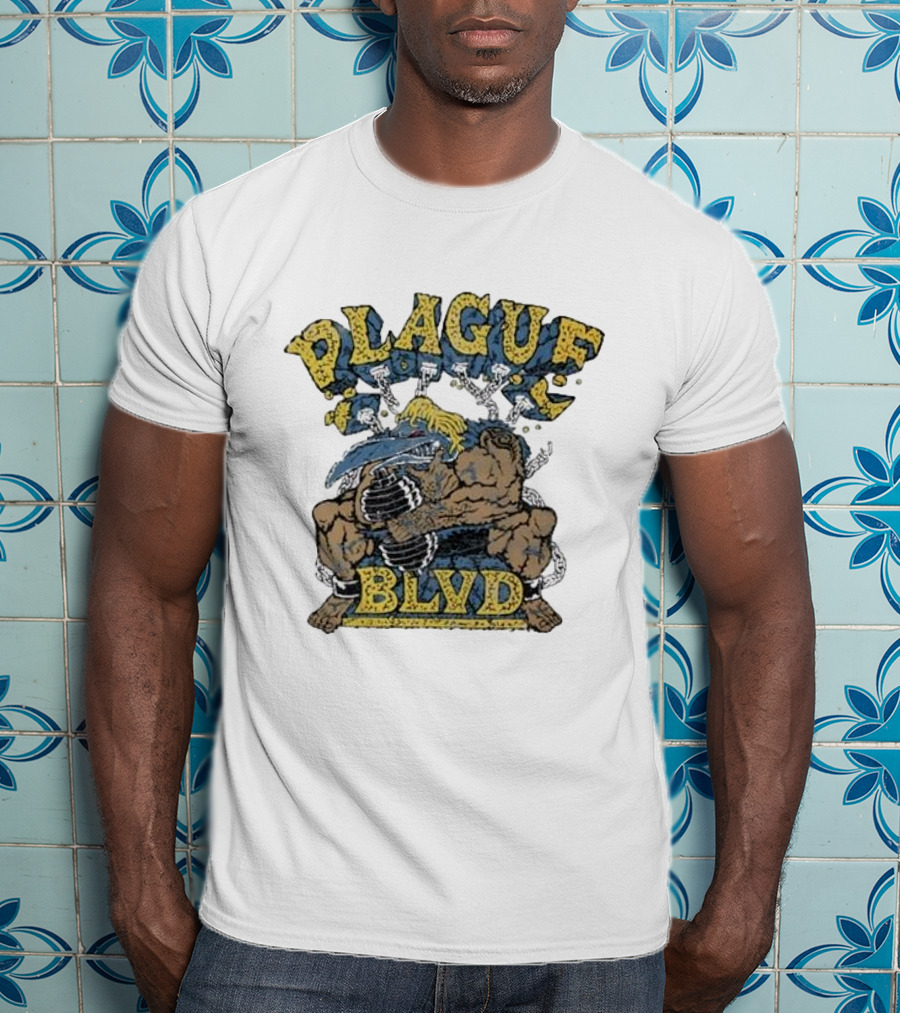 Plague Blvd Gym Boss Bodybuilder With Dumbbells T-Shirt