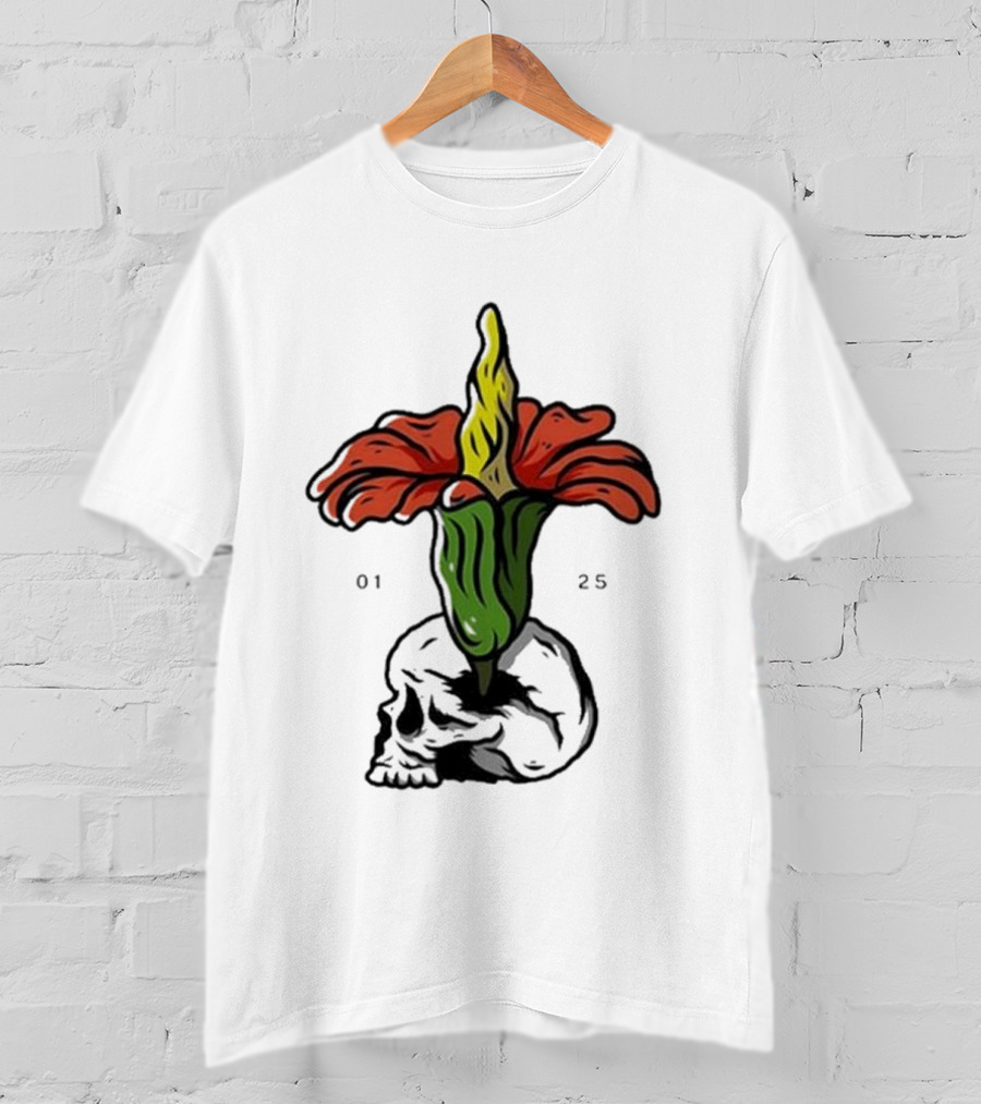 Plain Corpse Flower Skulled Candle T-Shirt