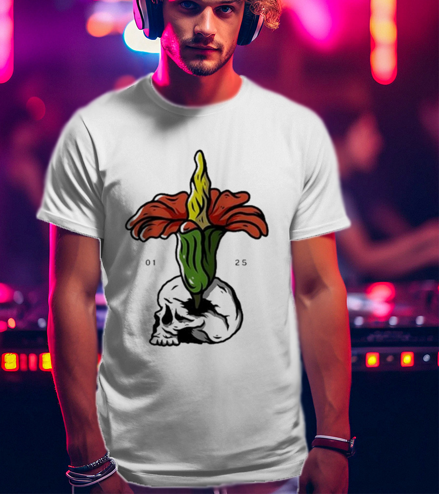 Plain Corpse Flower Skulled Candle T-Shirt