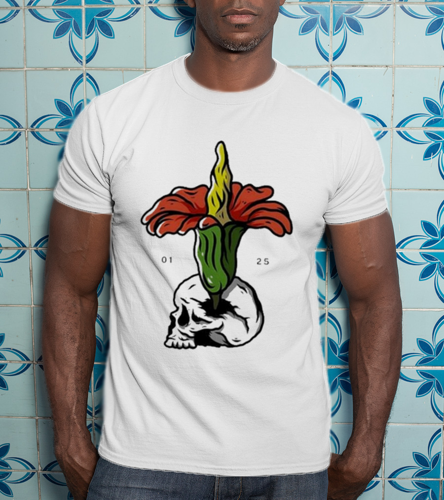 Plain Corpse Flower Skulled Candle T-Shirt