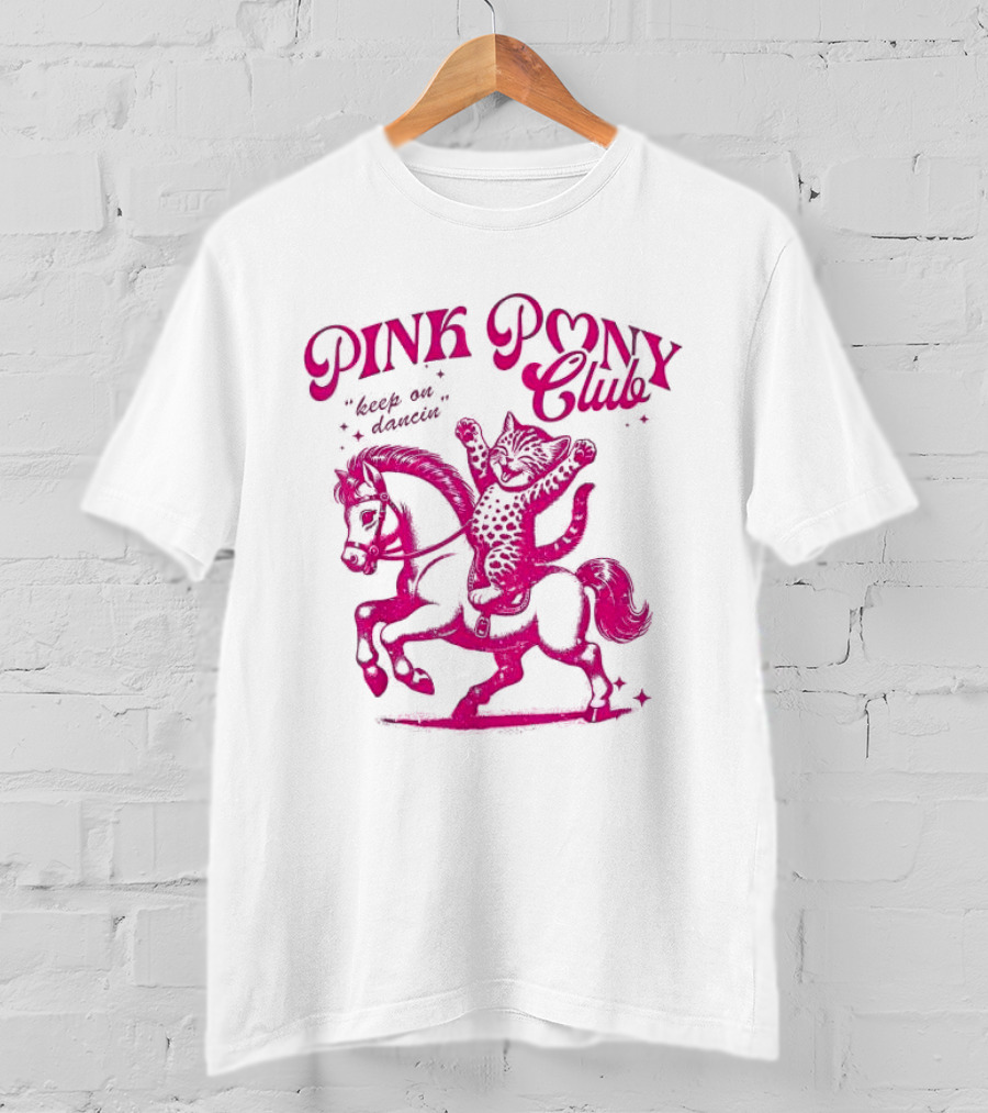 Pink Pony Club Cat Lover Disco Retro Birthday T-Shirt
