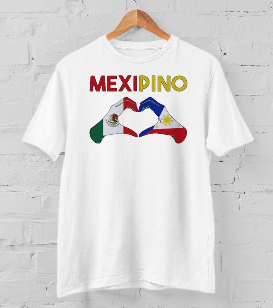 Mexipino Philippines Mexico Hands Heart Flag T-Shirt