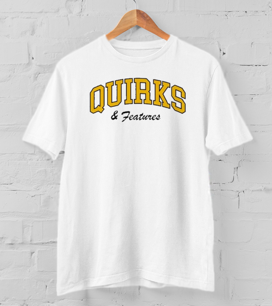 Quirks Bold Yellow Arch Text T-Shirt