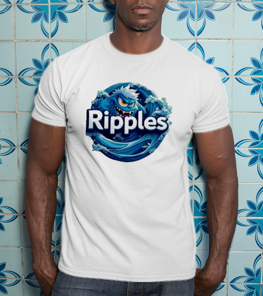 Ripples Monster Blue Waves Creature T-Shirt