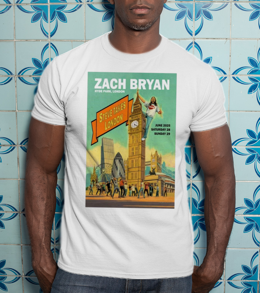 Zach Bryan Hyde Park London June 2025 Steve Takes London Saturday 28 Sunday 29 T-Shirt