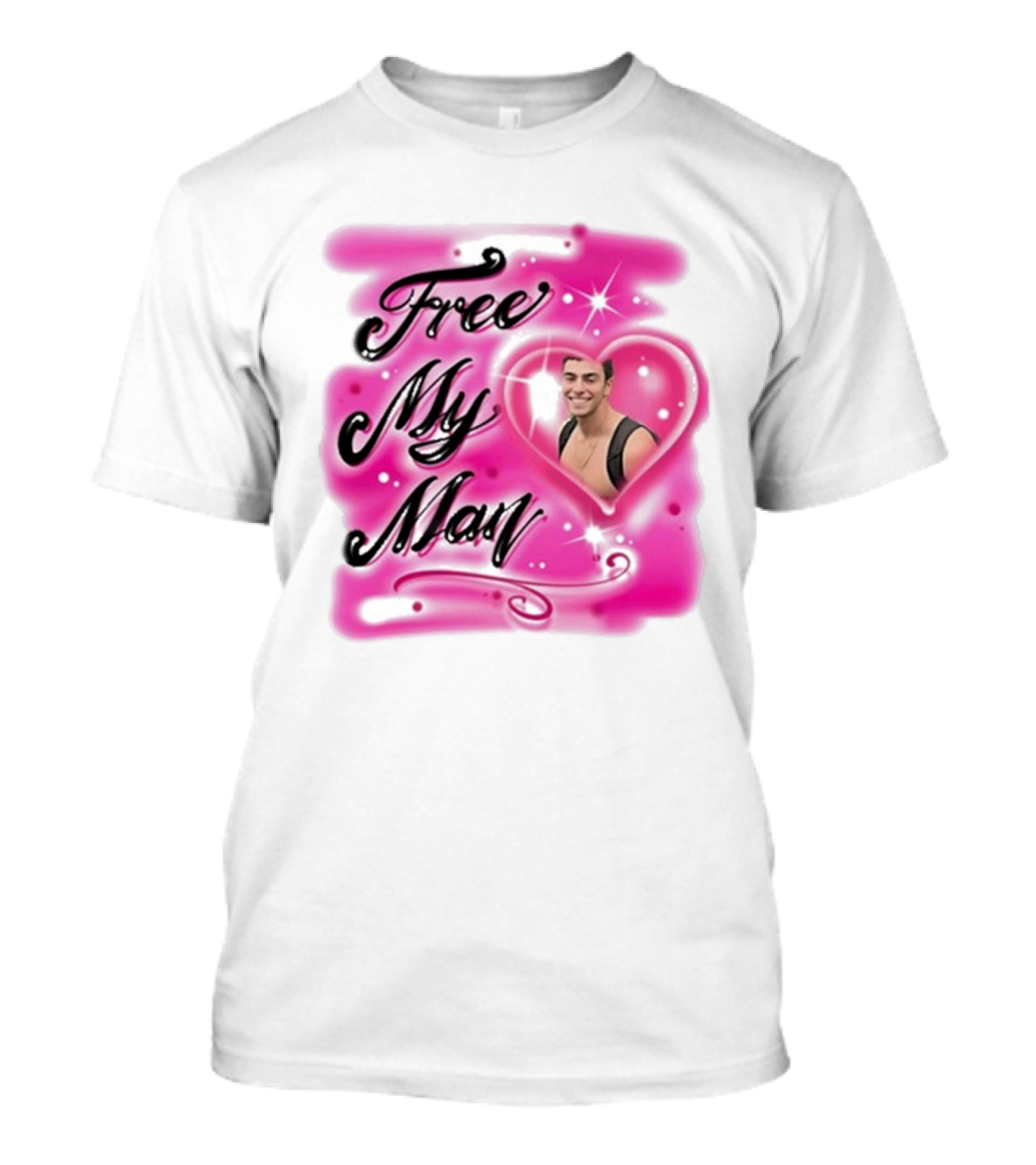 Free My Man Luigi Mangione Heart Pink Background T-Shirt