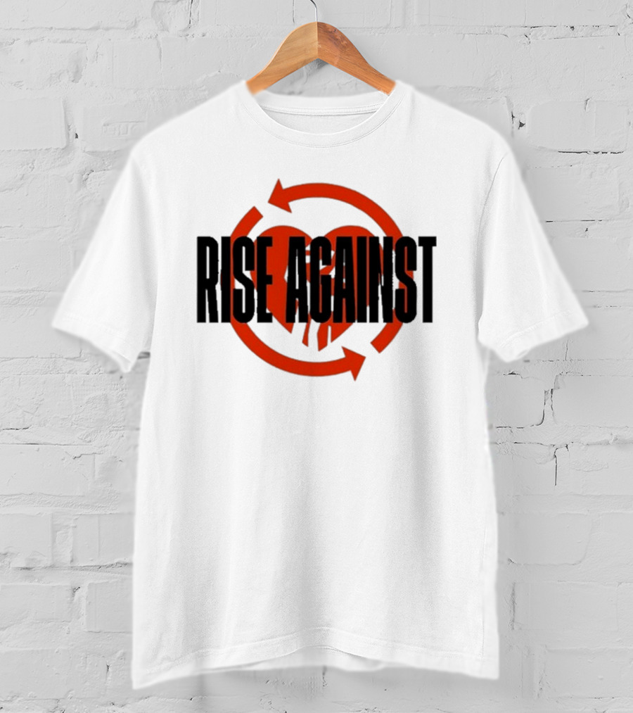 Rise Against Red Heart Fist Arrow Emblem T-Shirt