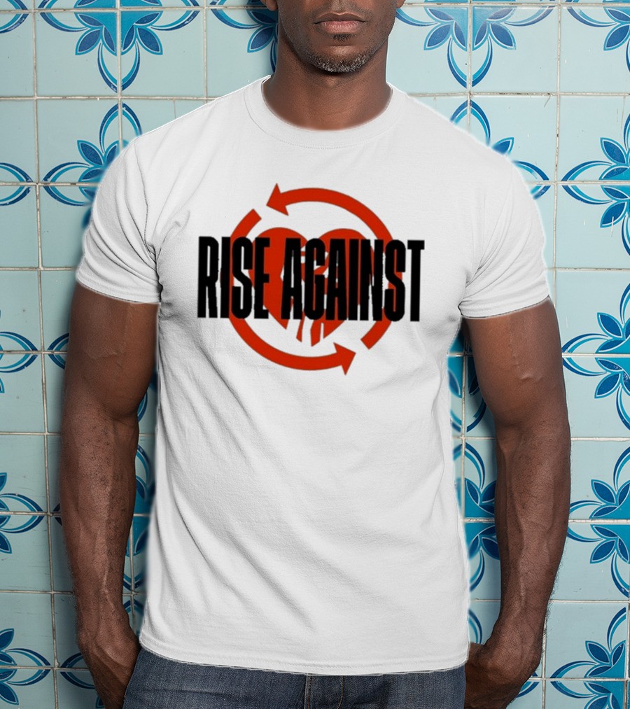 Rise Against Red Heart Fist Arrow Emblem T-Shirt