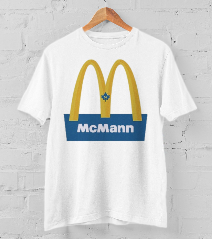 McMann 74 Maple Leaf Blue And Yellow Arches T-Shirt