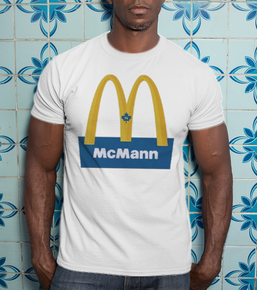 McMann 74 Maple Leaf Blue And Yellow Arches T-Shirt