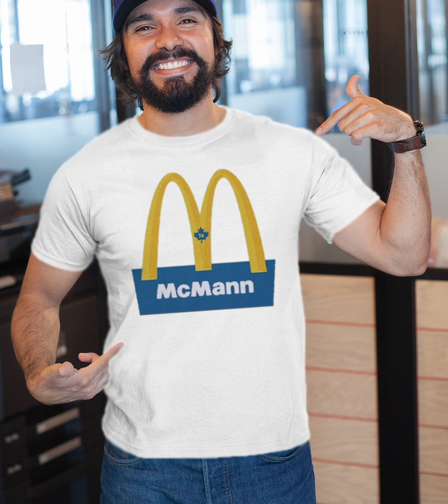 McMann 74 Maple Leaf Blue And Yellow Arches T-Shirt