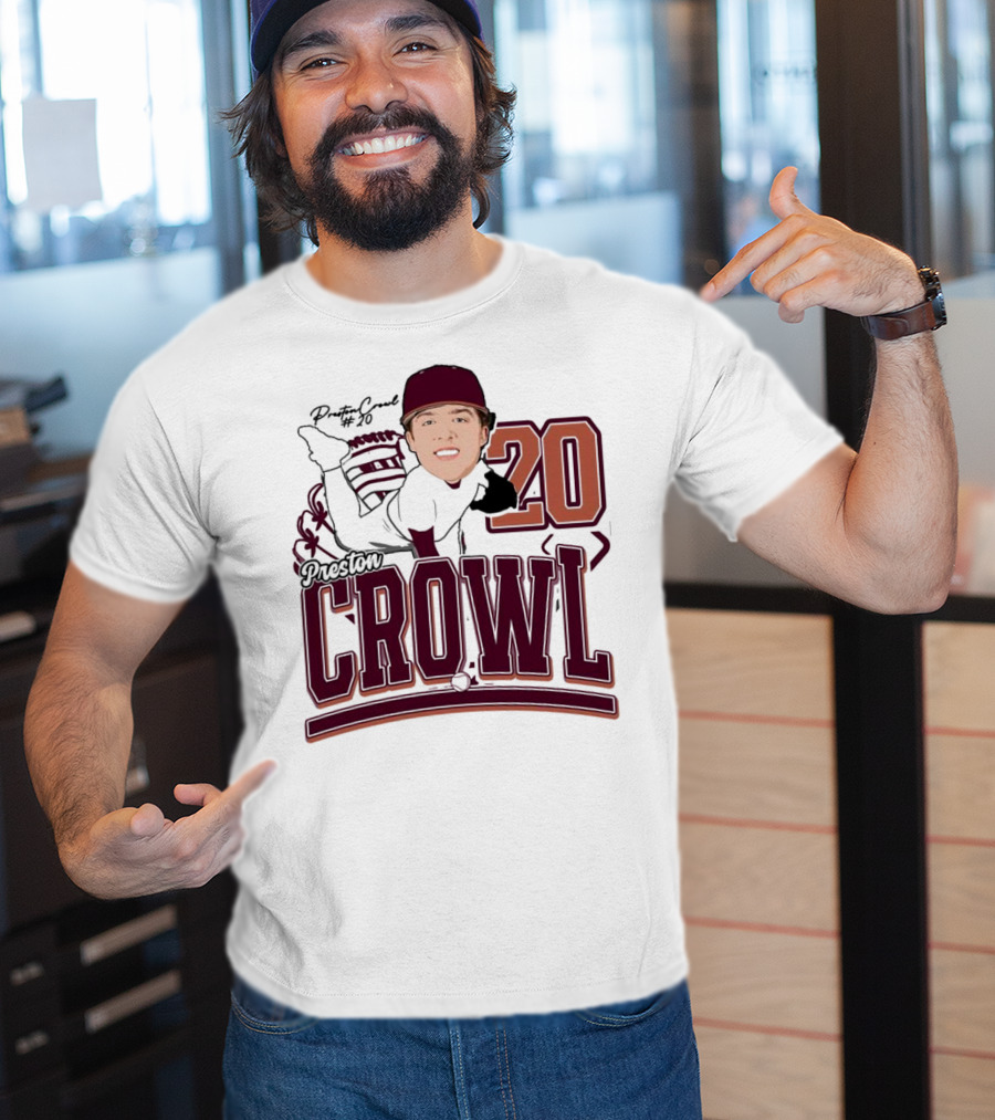 Preston Crowl Baseball 2025 Pitcher Number 20 T-Shirt