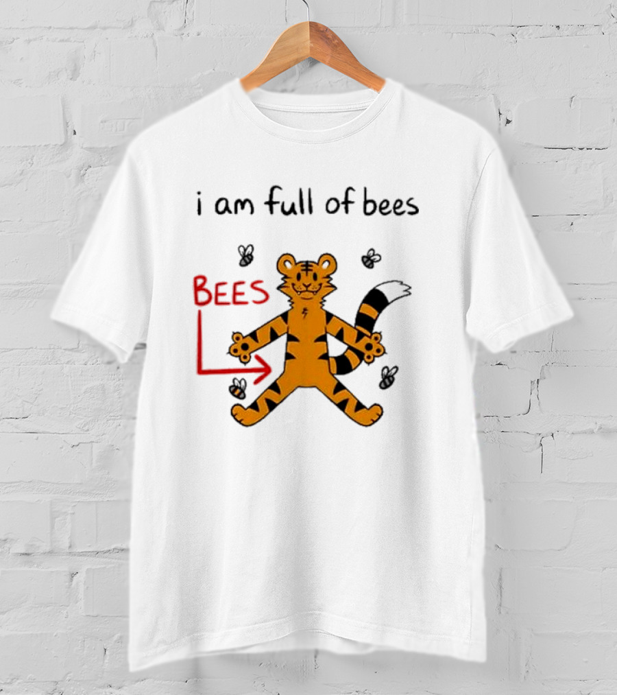 Prism Paws Tiger Bees Humor Graphic T-Shirt