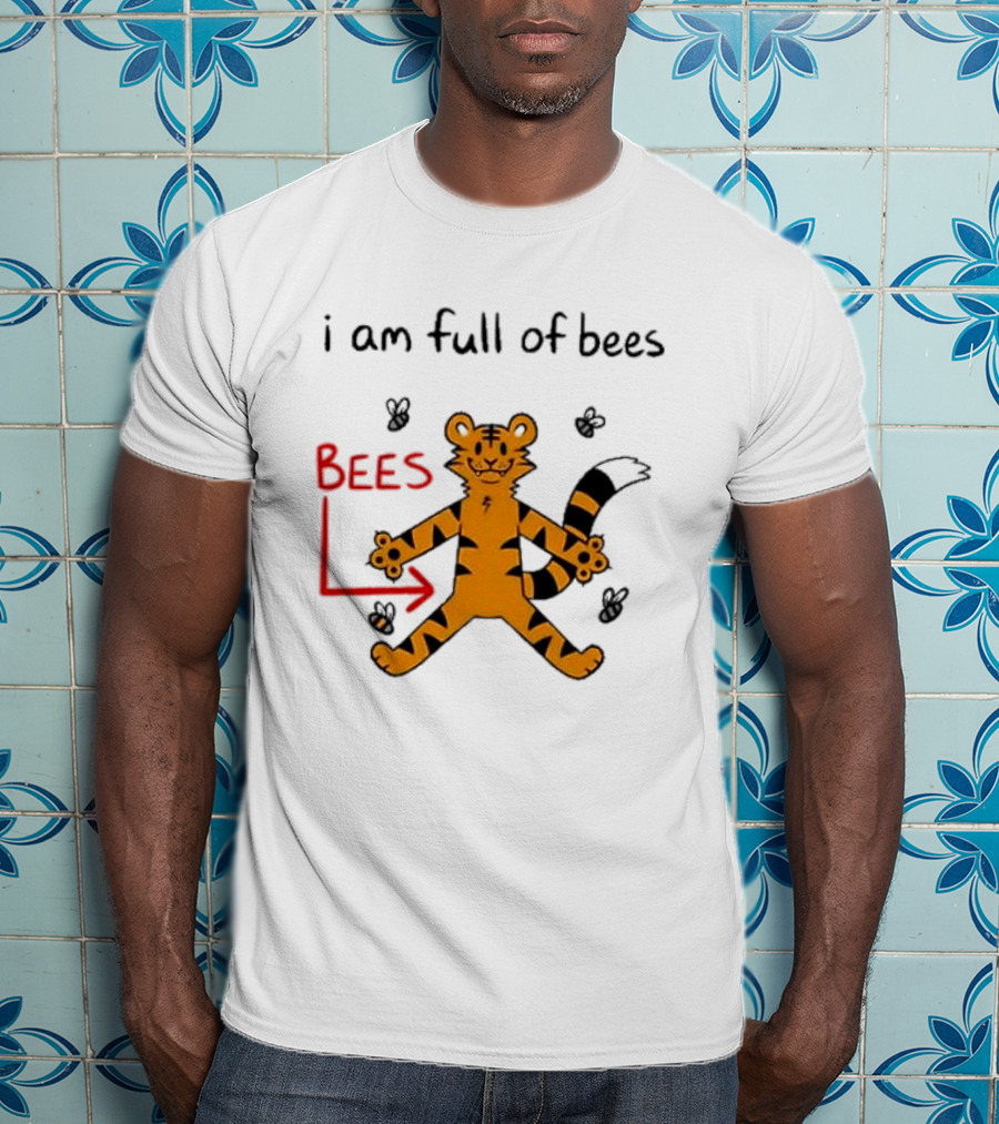 Prism Paws Tiger Bees Humor Graphic T-Shirt