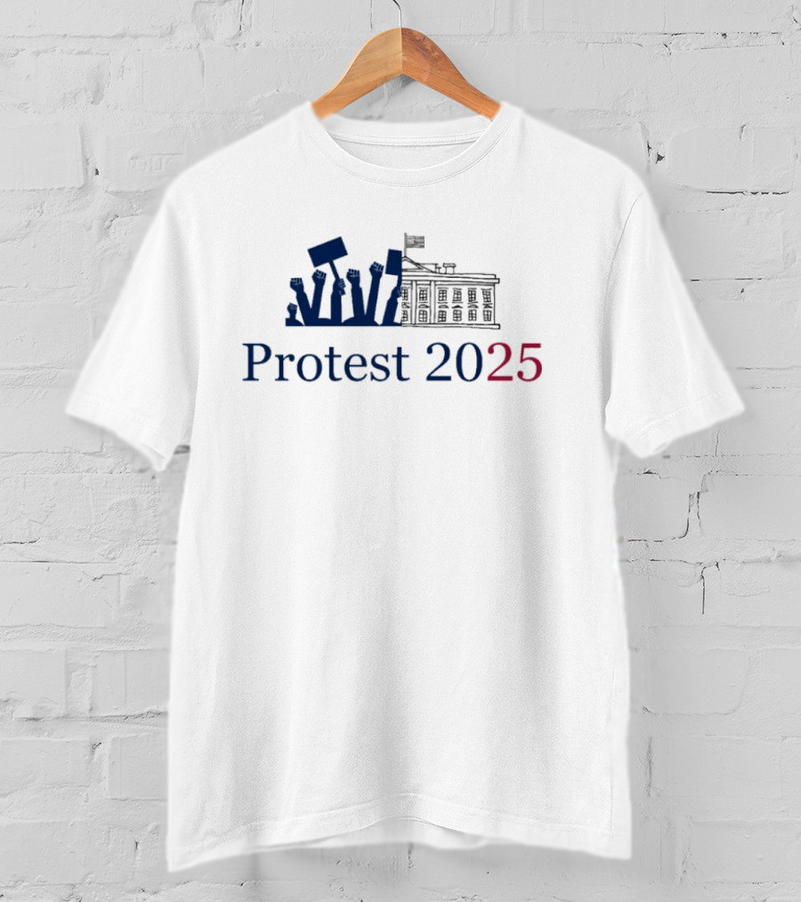 Protest 2025 Hands Off Raised Fists And Signs T-Shirt