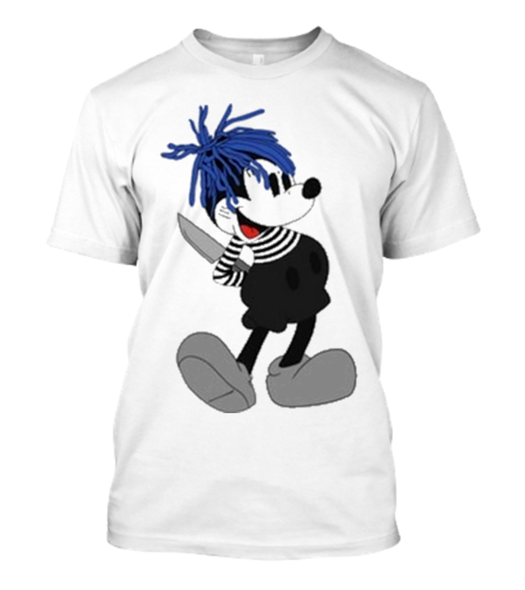 Revenge X Sad Knife Character With Blue Hair And Red Eyes T-Shirt