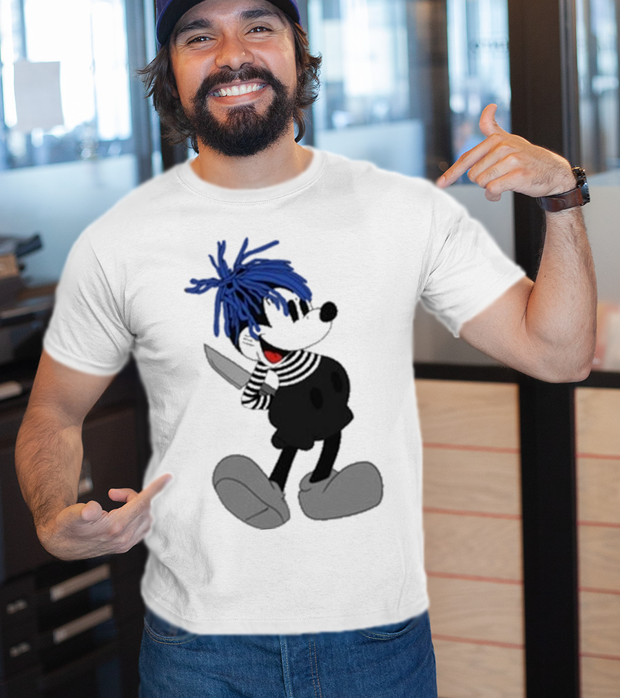 Revenge X Sad Knife Character With Blue Hair And Red Eyes T-Shirt