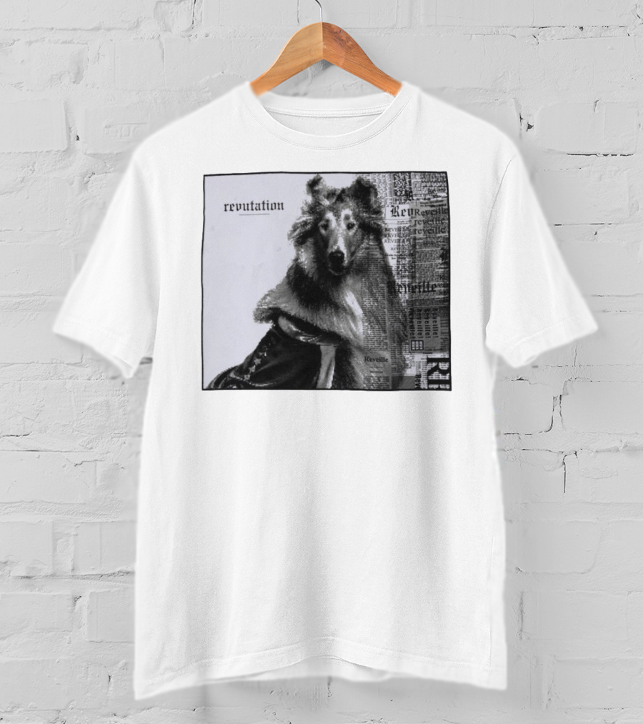 Revutation Reveille Collie Newspaper Style T-Shirt