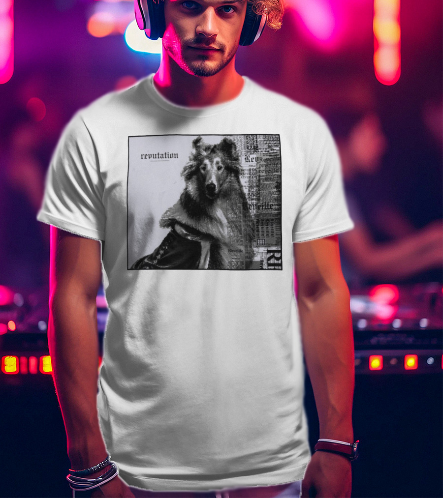 Revutation Reveille Collie Newspaper Style T-Shirt