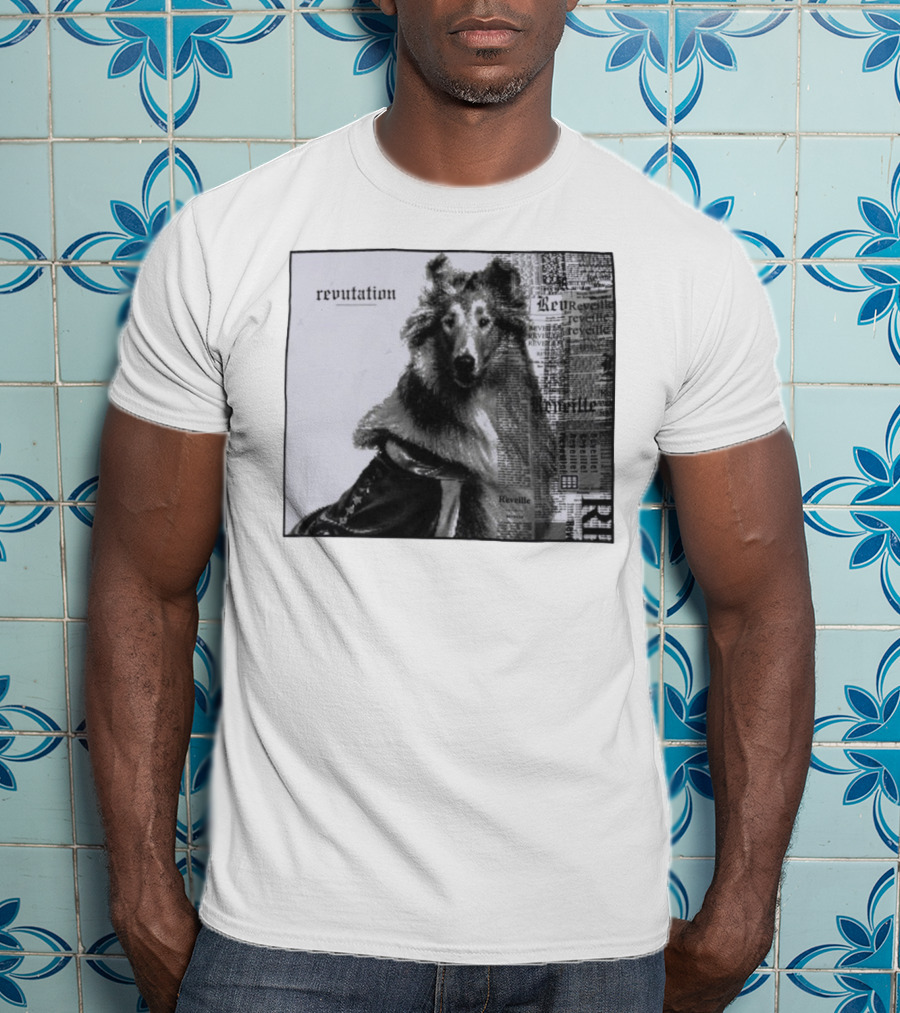 Revutation Reveille Collie Newspaper Style T-Shirt