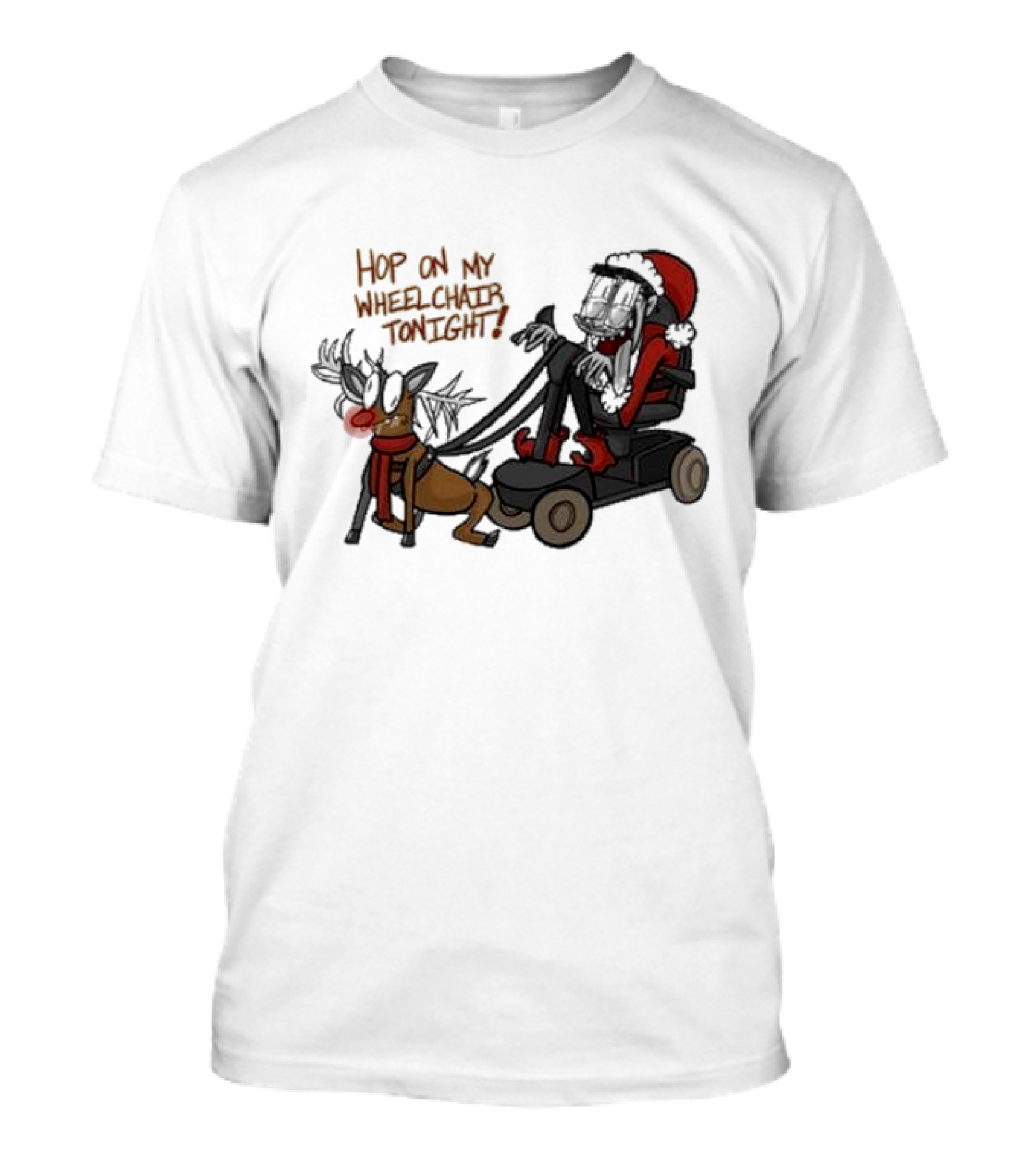 Hop On My Wheelchair Tonight Ricky Berwick Dog Winter Outfit T-Shirt