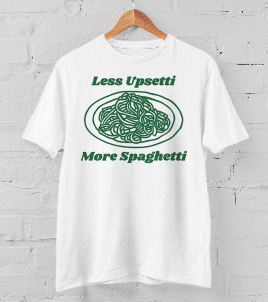 Quinny The Pooh Less Upsetti More Spaghetti Pasta Humor T-Shirt