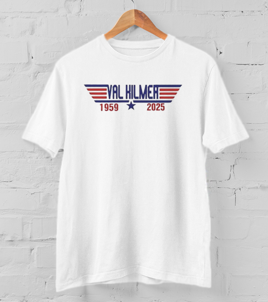 Val Kilmer Top Gun 1959 2025 Winged Star Motif T-Shirt