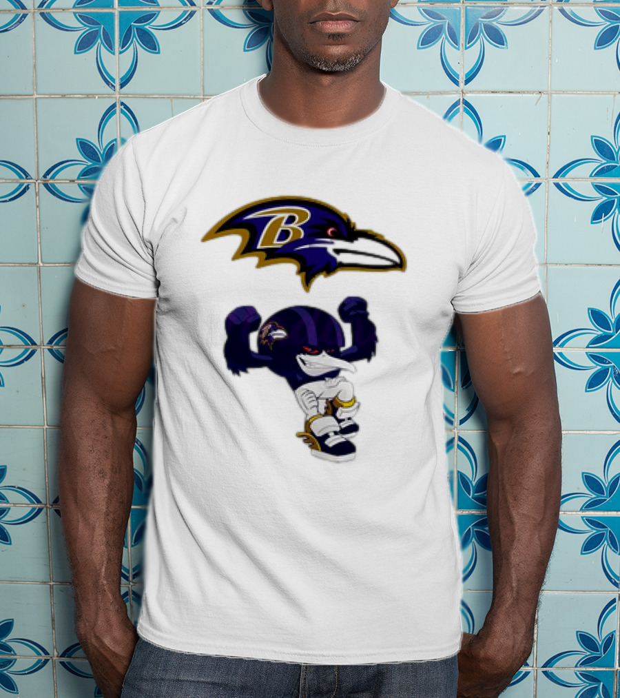 Baltimore Ravens Rush Zone NFL Cartoon Character Ravens Logo 2025 T-Shirt