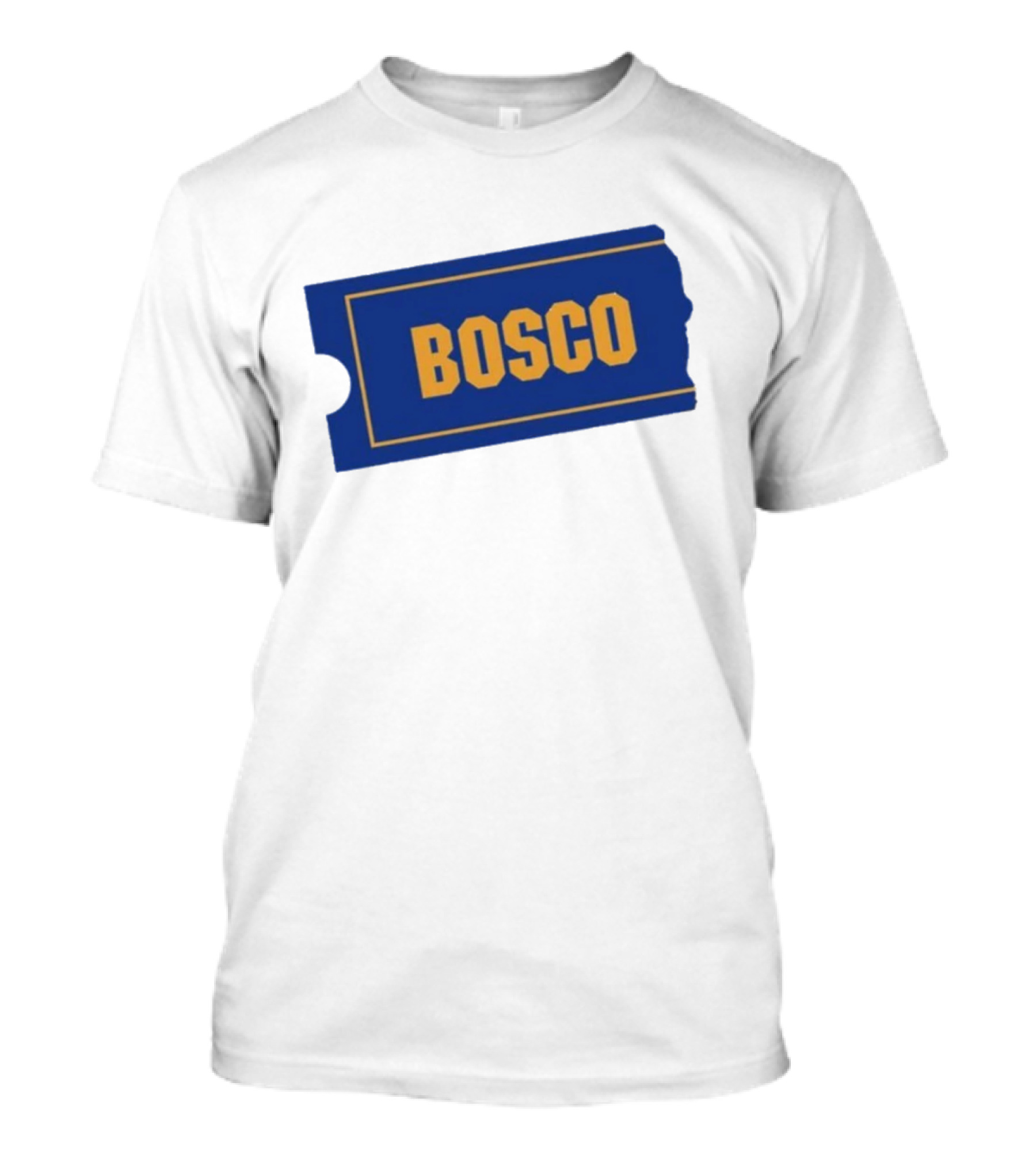 Ryder Roll Bosco Vintage Blue With Yellow Bold Ticket Style T-Shirt