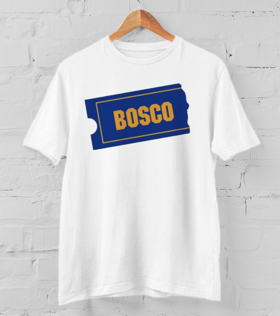 Ryder Roll Bosco Vintage Blue With Yellow Bold Ticket Style T-Shirt