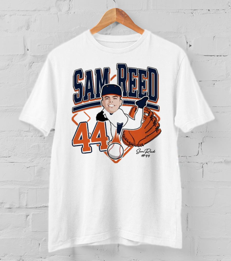 Sam Reed 44 Baseball Glove And Bat Graphic 2025 T-Shirt