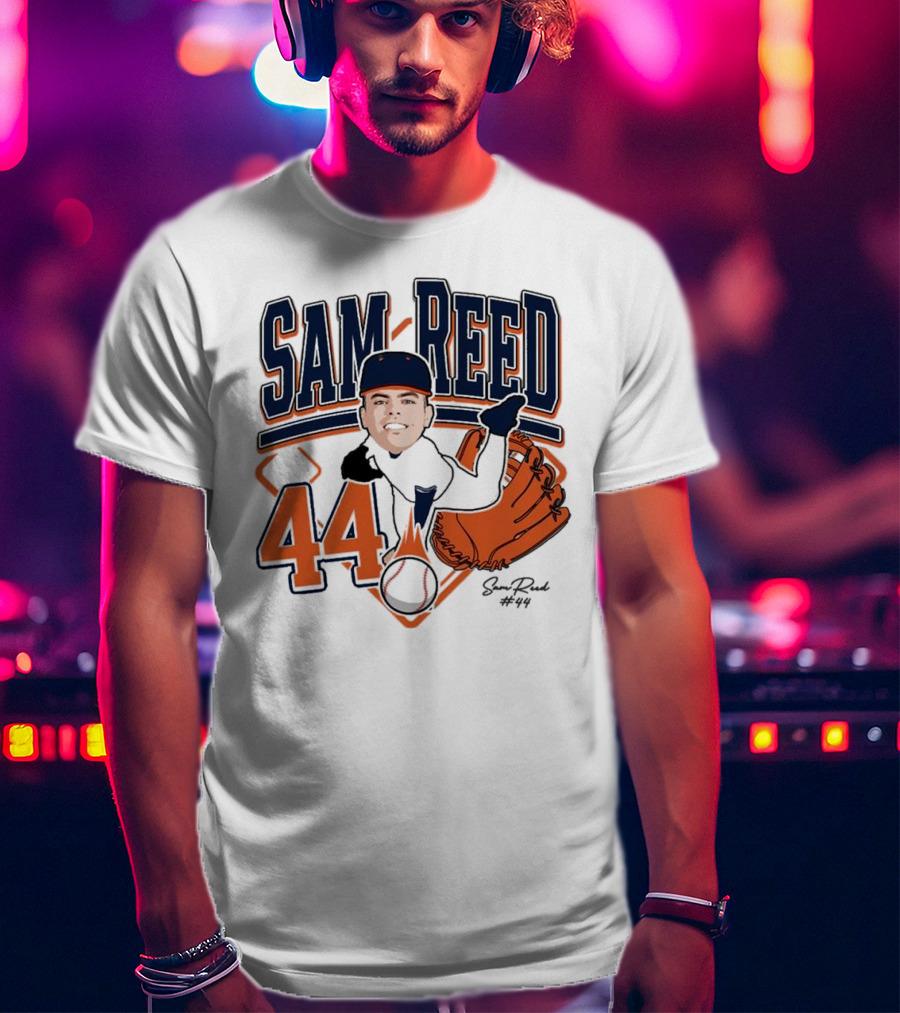 Sam Reed 44 Baseball Glove And Bat Graphic 2025 T-Shirt